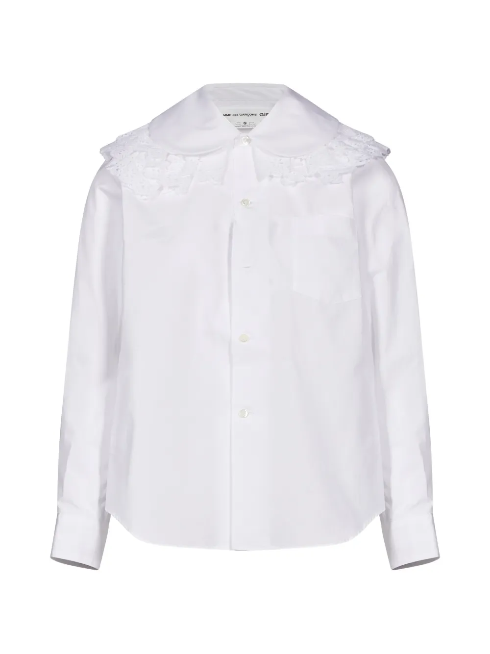 Comme Des Garçons ruffled broderie-anglaise shirt - Bianco