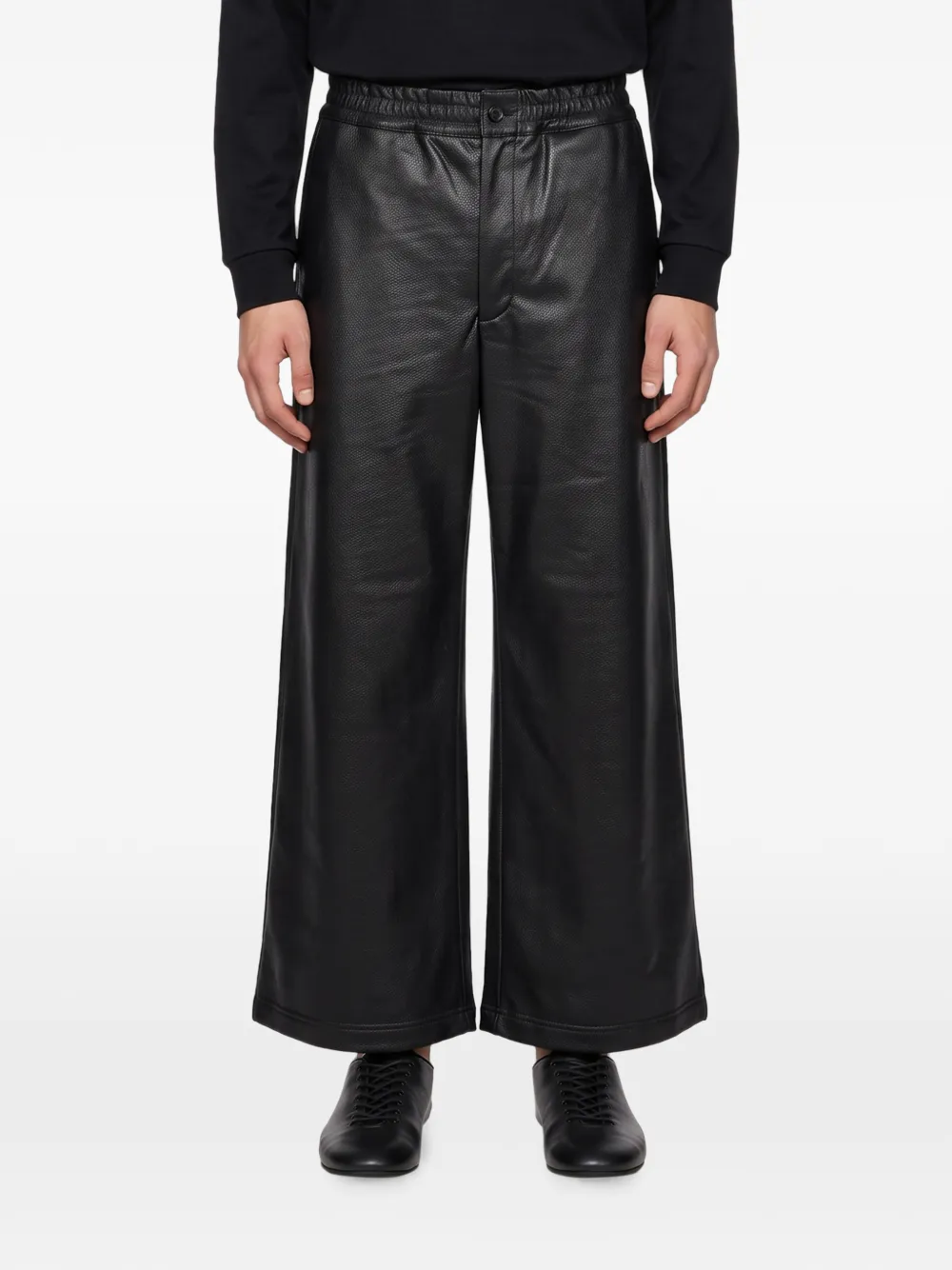 Comme des Garçons Homme Plus Broek met wijde pijpen en geperforeerde details Zwart