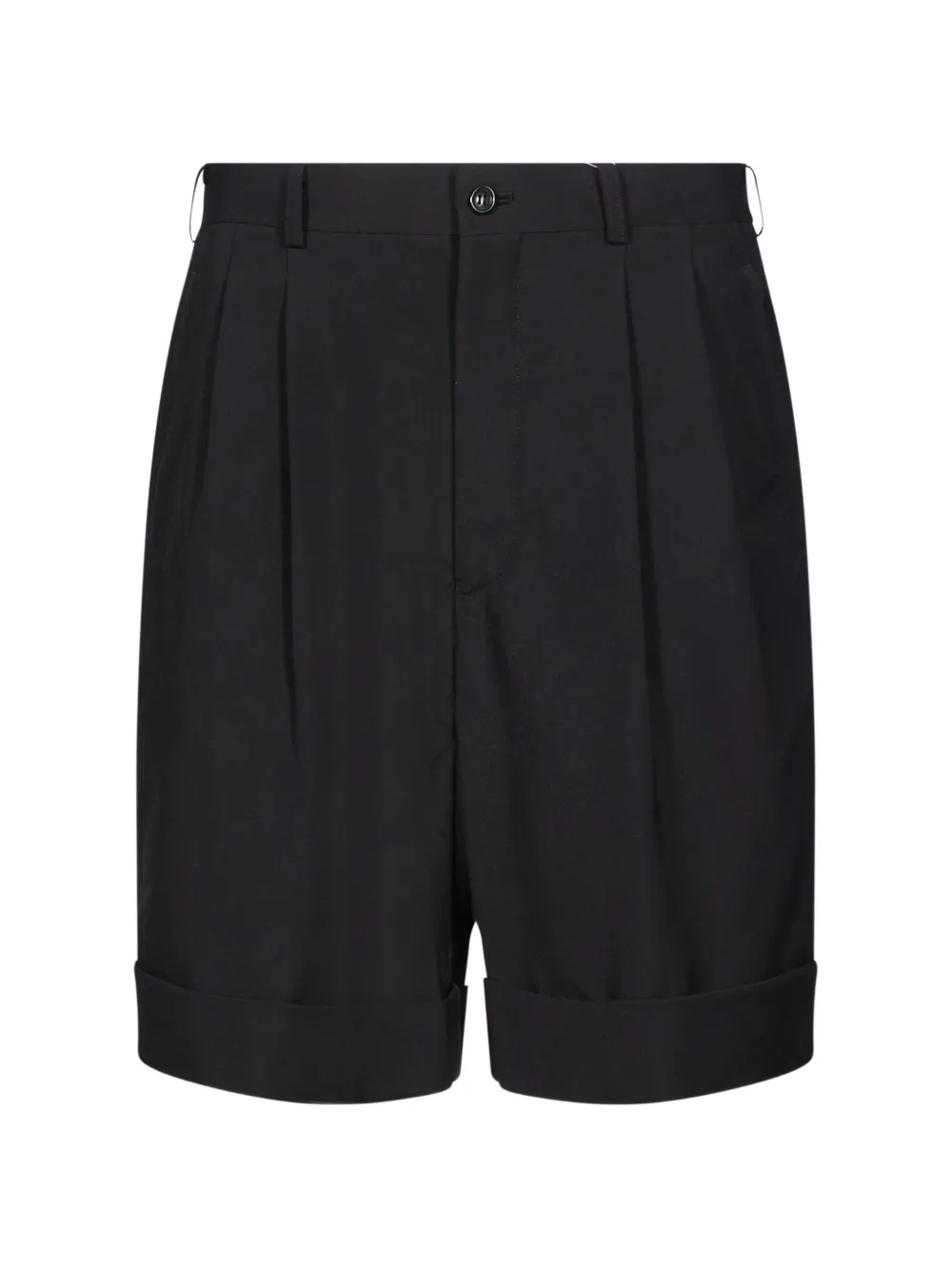 Comme Des Garçons pleated turn-up shorts - Nero