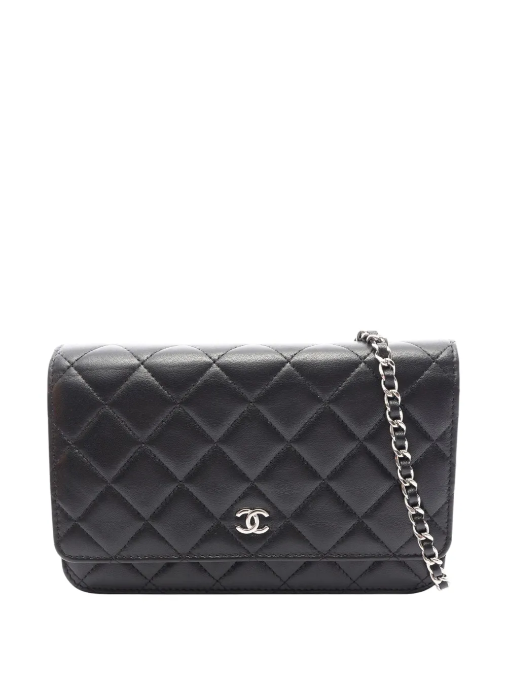 CHANEL Pre-Owned 2019 CC Quilted Lambskin Wallet On Chain crossbody bag - Nero
