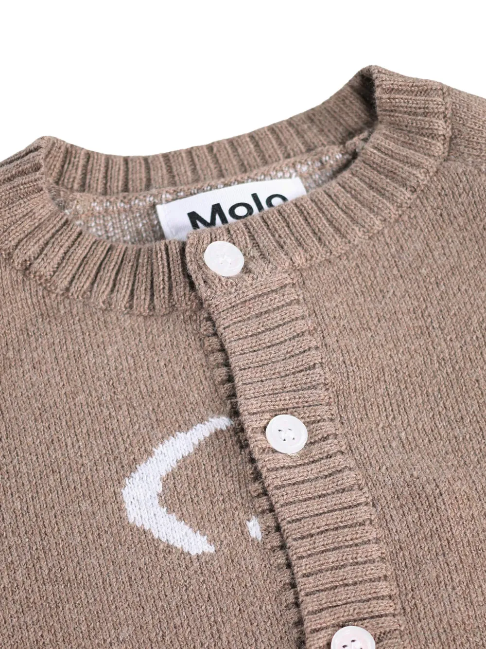 Molo Bobi gebreid vest met smiley-patroon Bruin