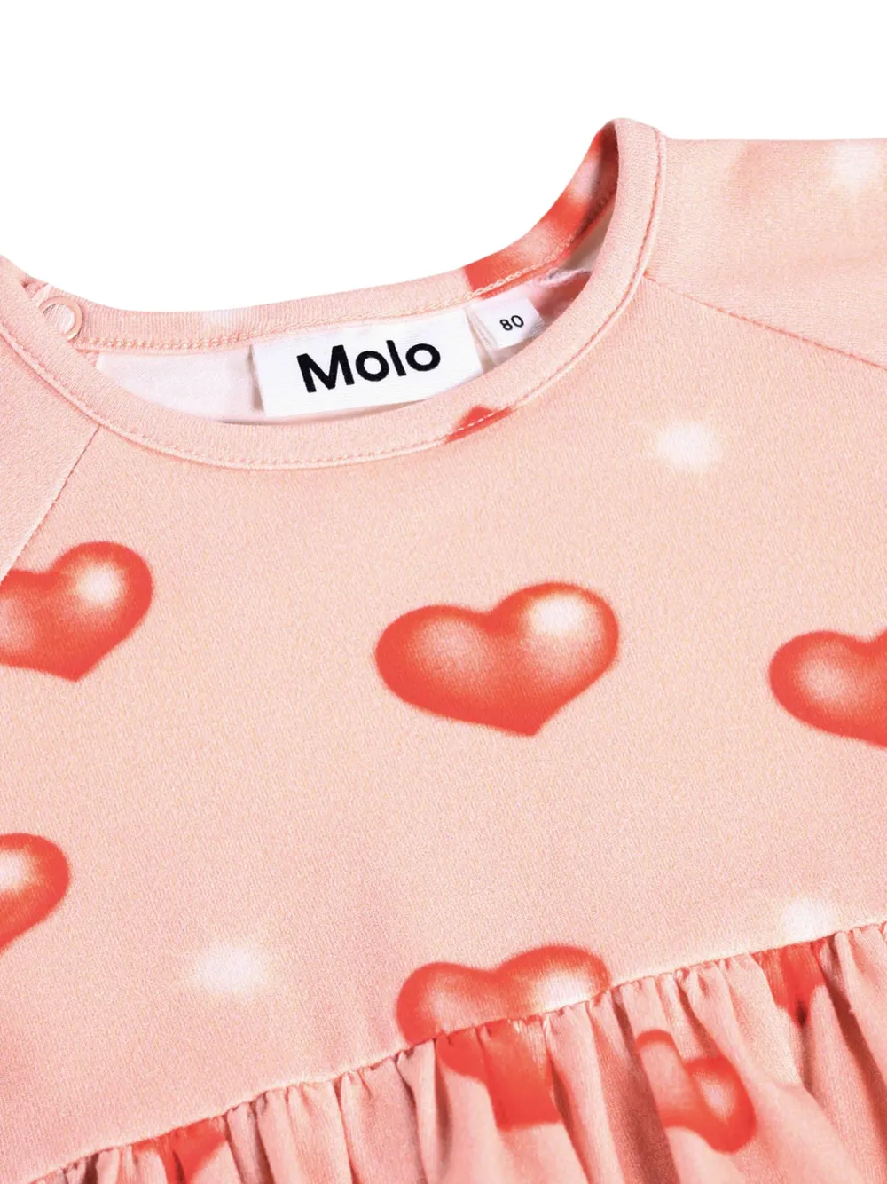 Molo Charmaine heart-print long-sleeve dress Roze