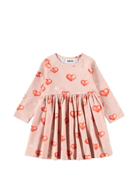 Molo Charmaine heart-print long-sleeve dress