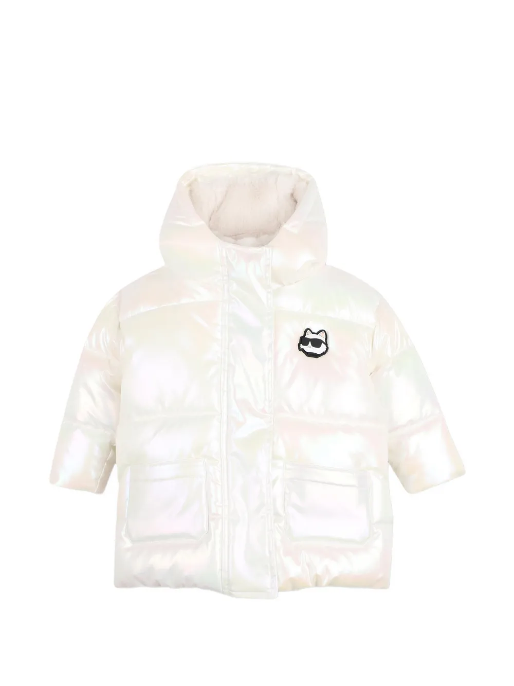 Karl Lagerfeld Kids iridescent padded jacket - Bianco