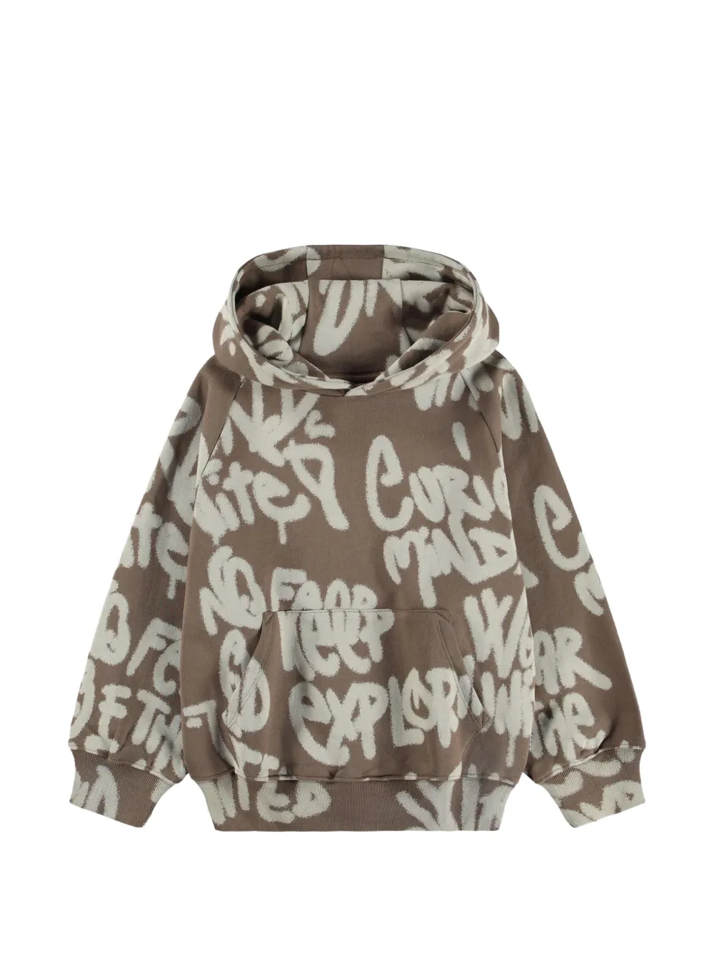 Molo graffiti-print hoodie - Marrone