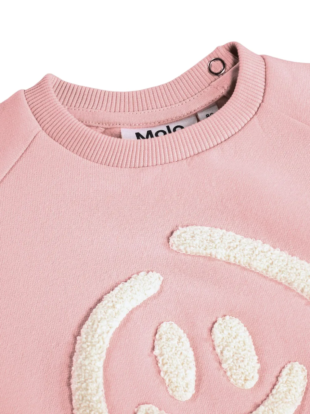 Molo Disc sweater met raglanmouwen en bouclé-patchwork Roze