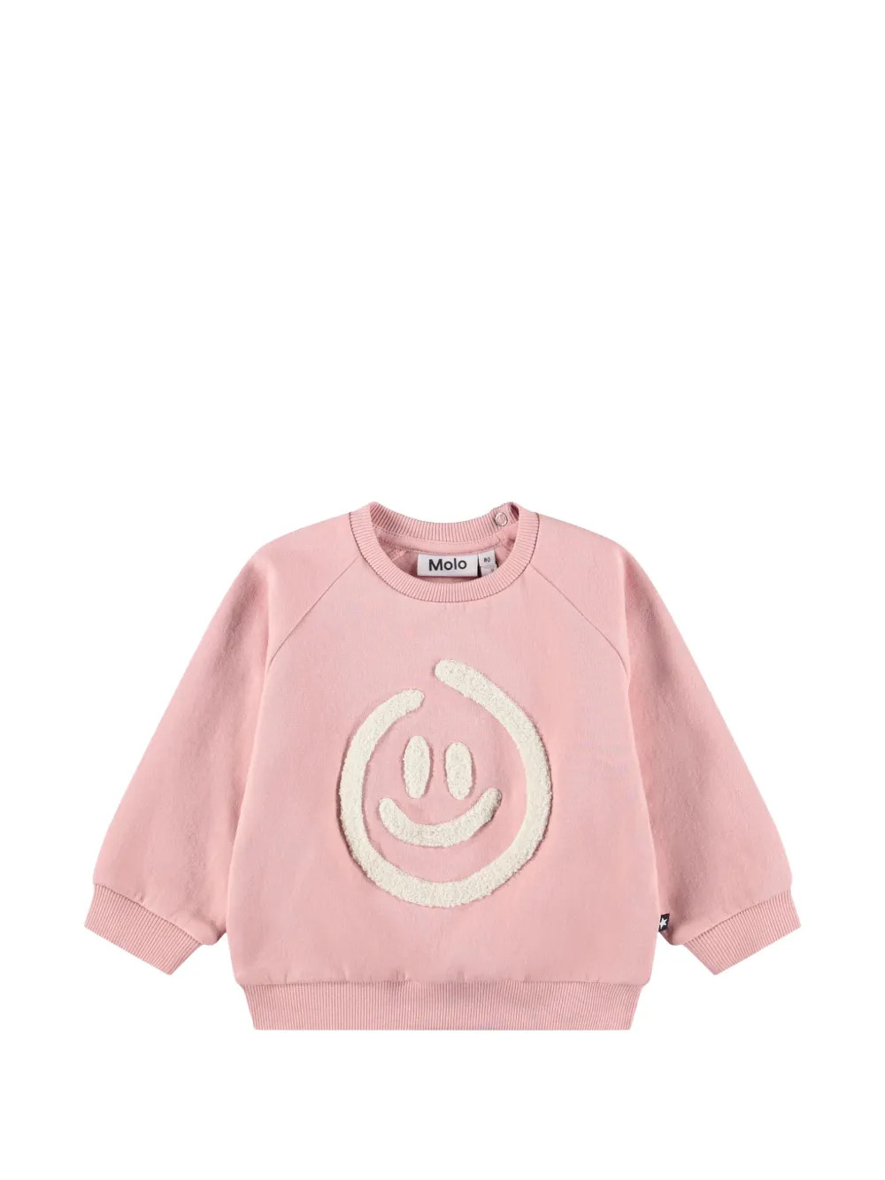 Molo Disc bouclé-patchwork raglan-sleeve sweatshirt - Rosa
