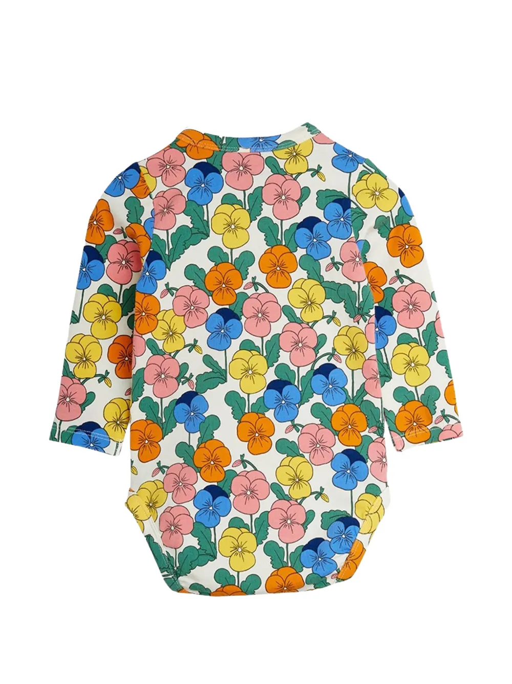 Mini Rodini Violas body met bloemenprint en lange mouwen Wit