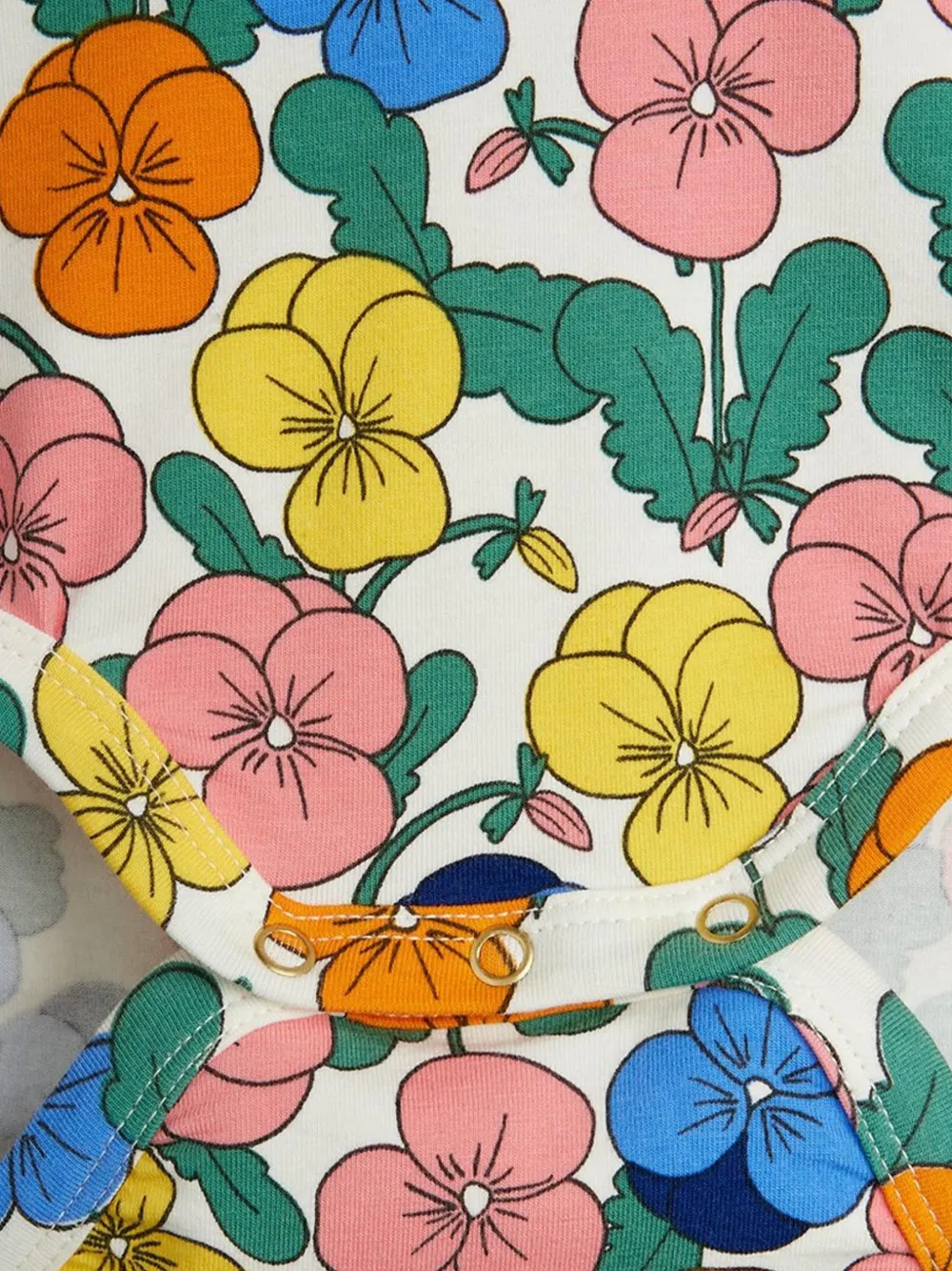 Mini Rodini Violas body met bloemenprint en lange mouwen Wit