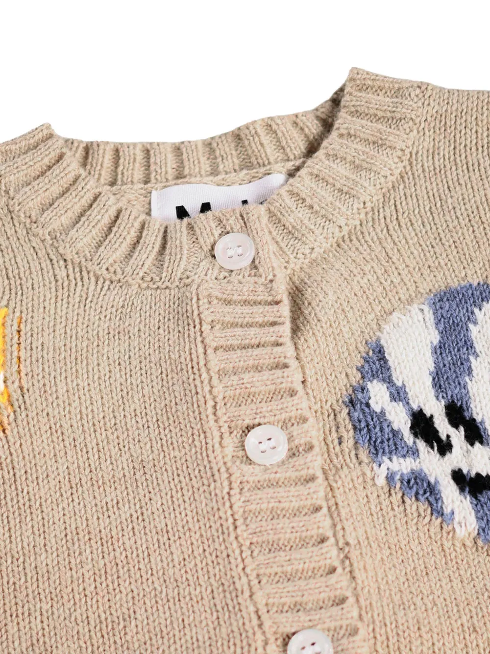 Molo Breeze gebreid vest met grafisch breipatroon en knopen Beige