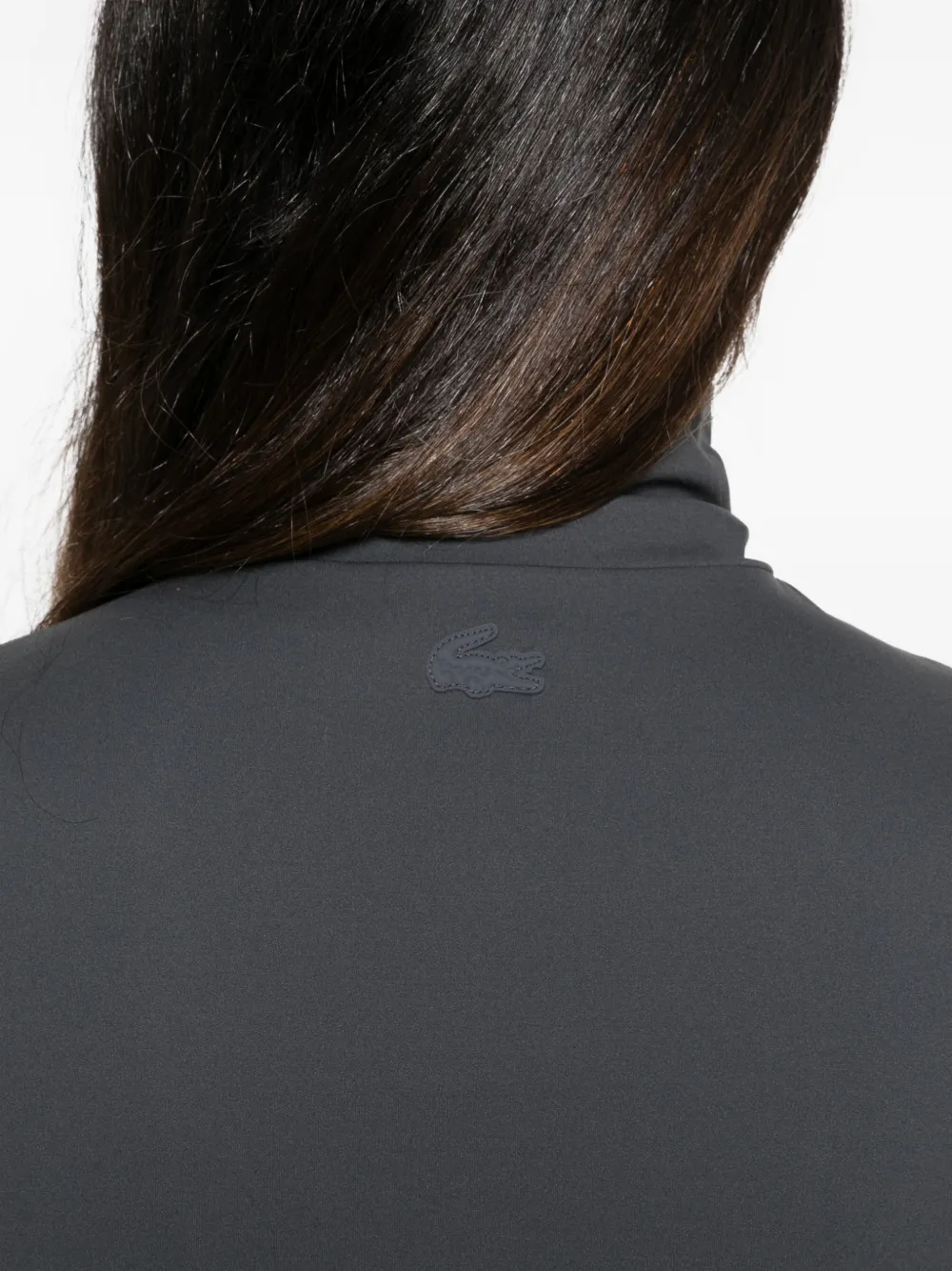 Lacoste logo-print high-neck T-shirt Grijs