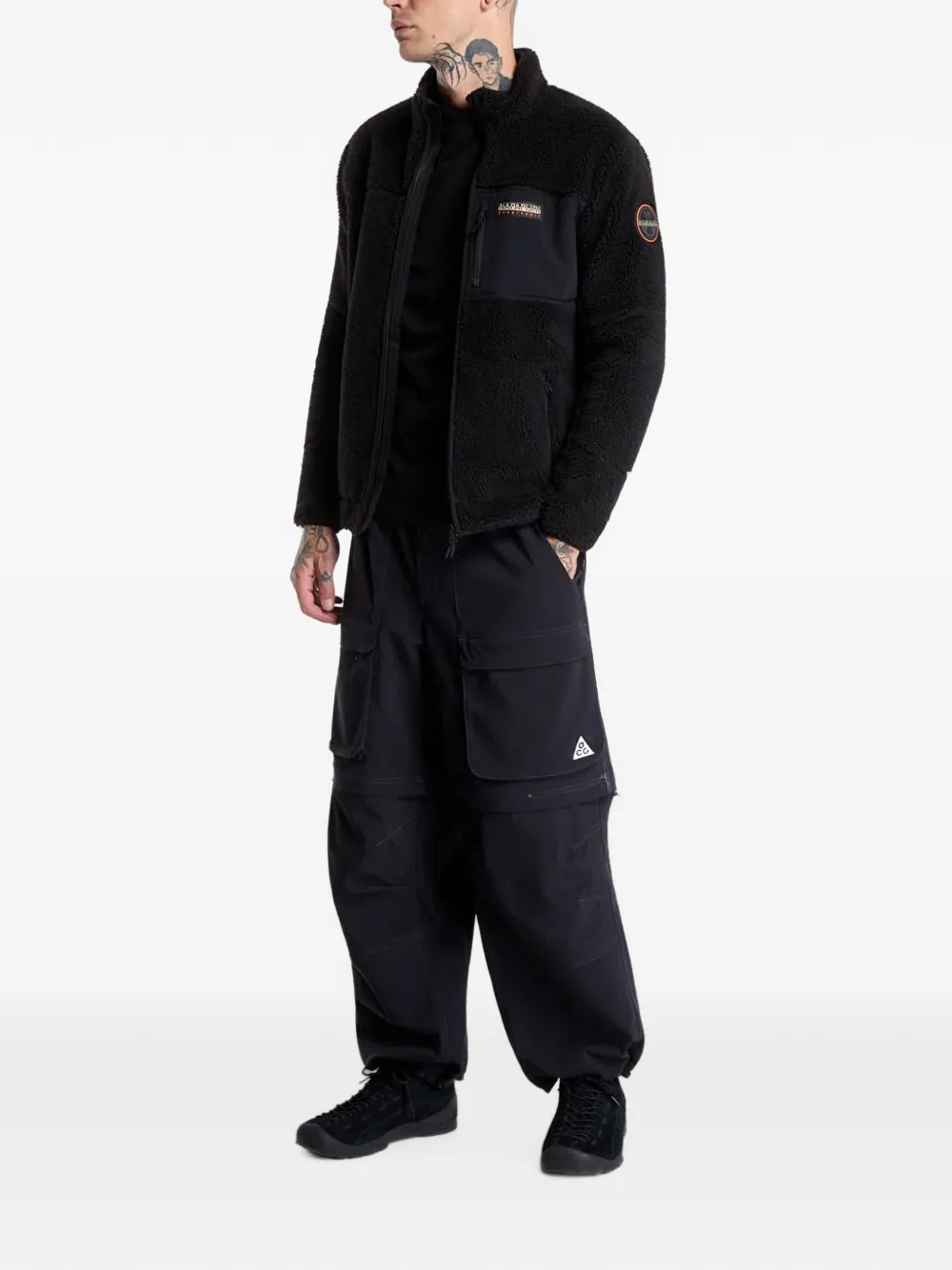 Napapijri Yupik fleece trui met rits Zwart