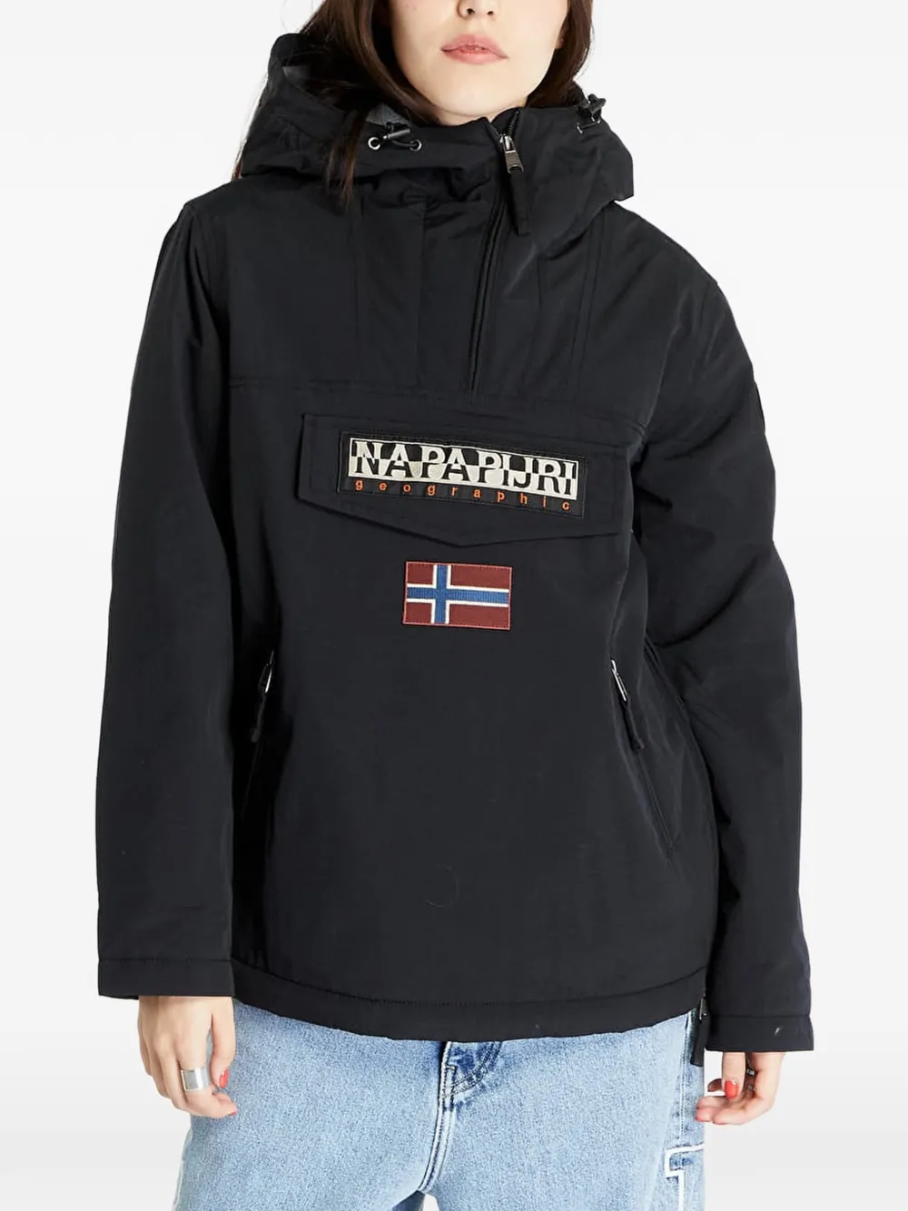 Napapijri Rainforest logo-patch jacket Zwart