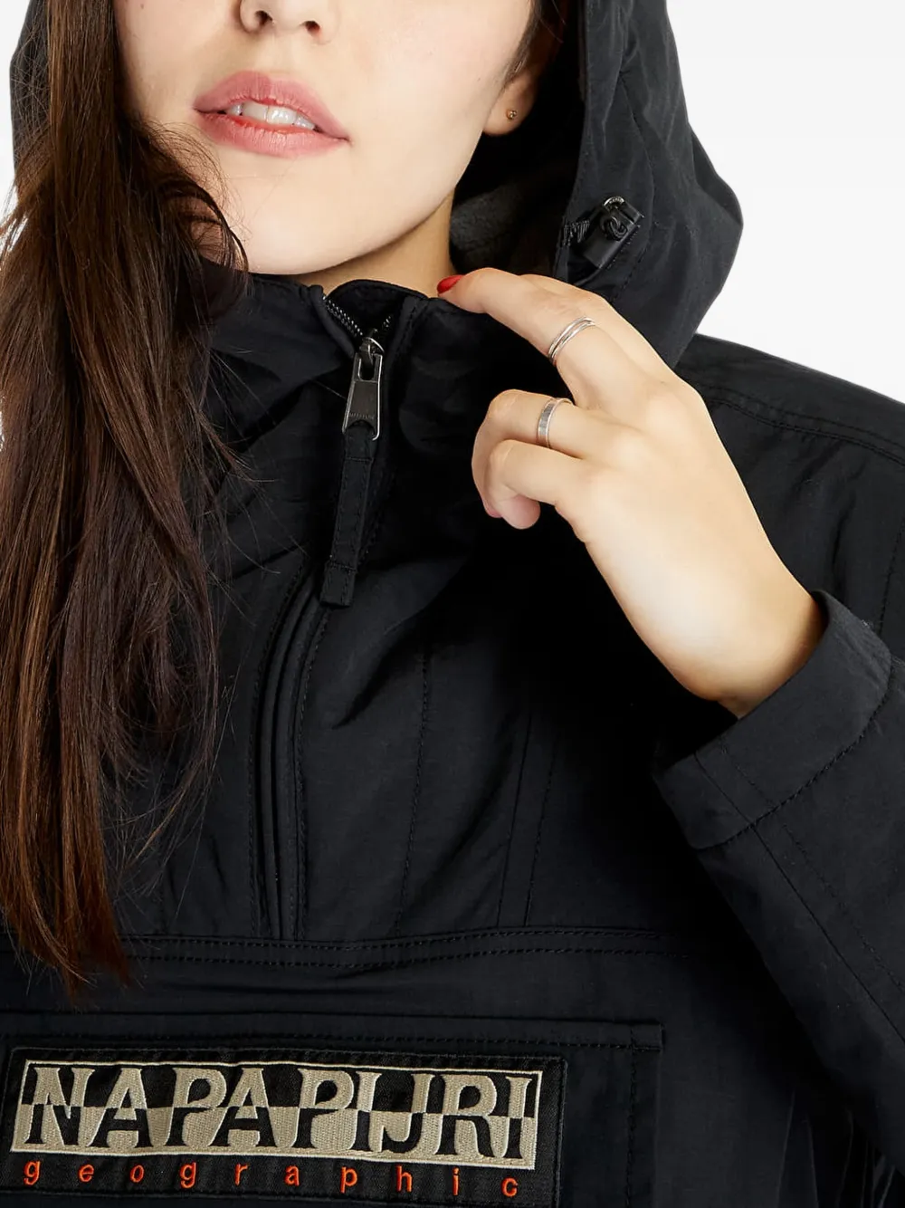 Napapijri Rainforest logo-patch jacket Zwart
