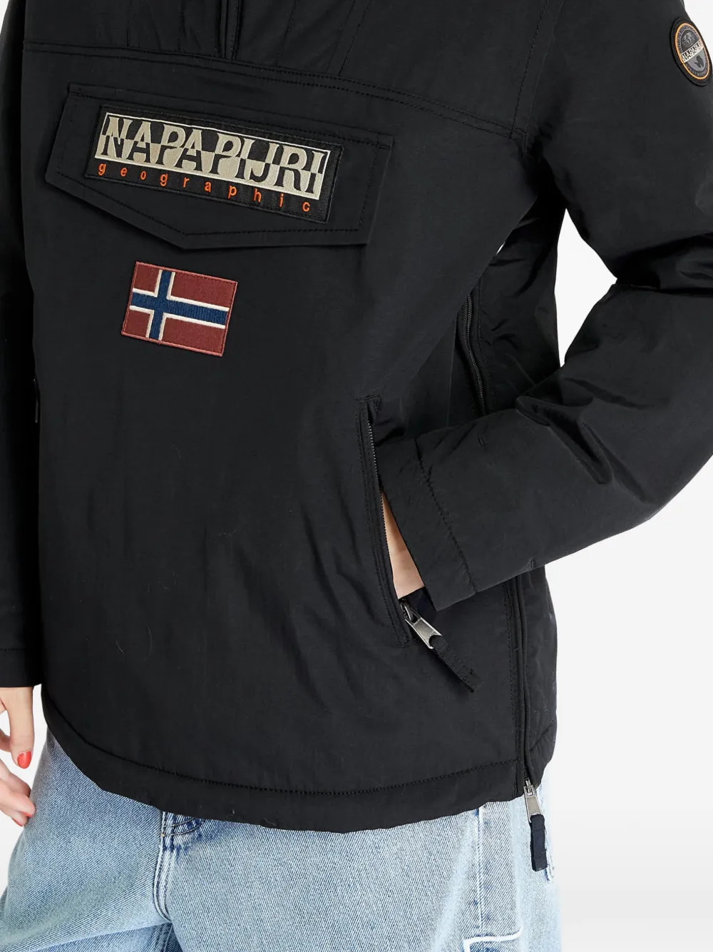 Napapijri Rainforest logo-patch jacket Zwart