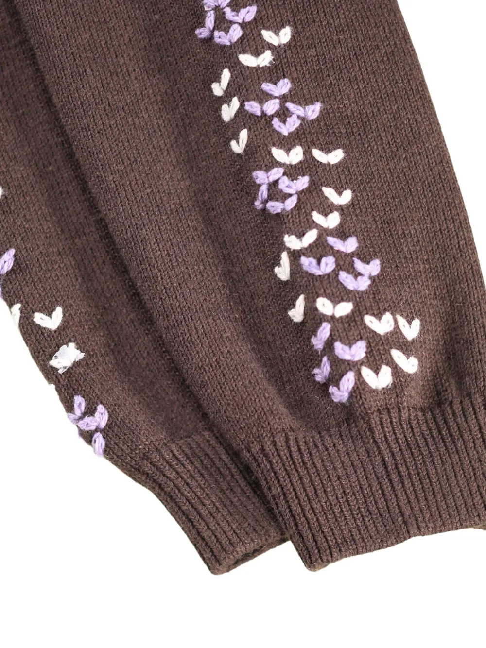 Molo Sol gebreide trainingsbroek met geborduurde bloemen Bruin