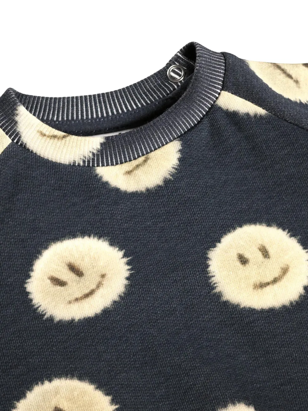 Molo Disc sweater met raglanmouwen en smiley-print Zwart