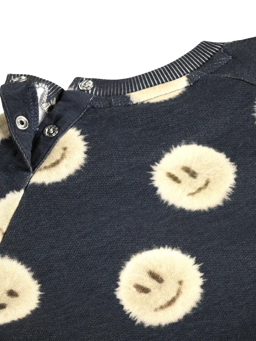 Molo Disc sweater met raglanmouwen en smiley-print Zwart