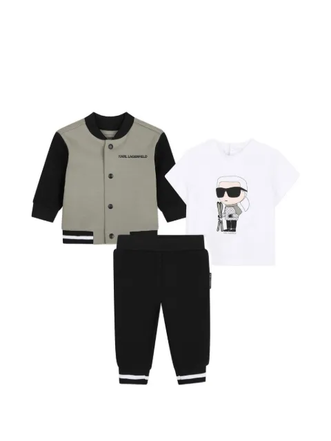 Karl Lagerfeld Kids logo-print three-piece tracksuit set
