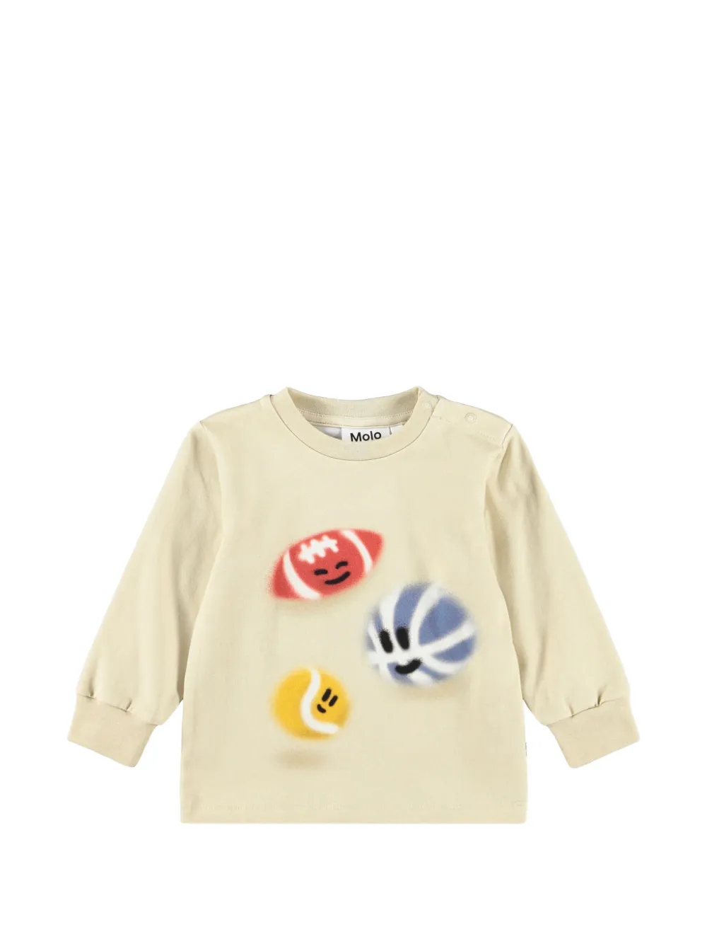 Molo Eloy graphic-print long-sleeve T-shirt - Toni neutri