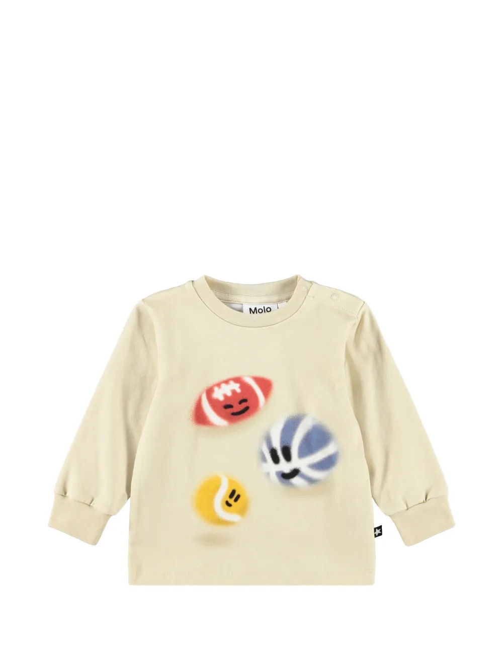 Molo t-shirt Toy à imprimé graphique Eloy manches longues - Tons neutres