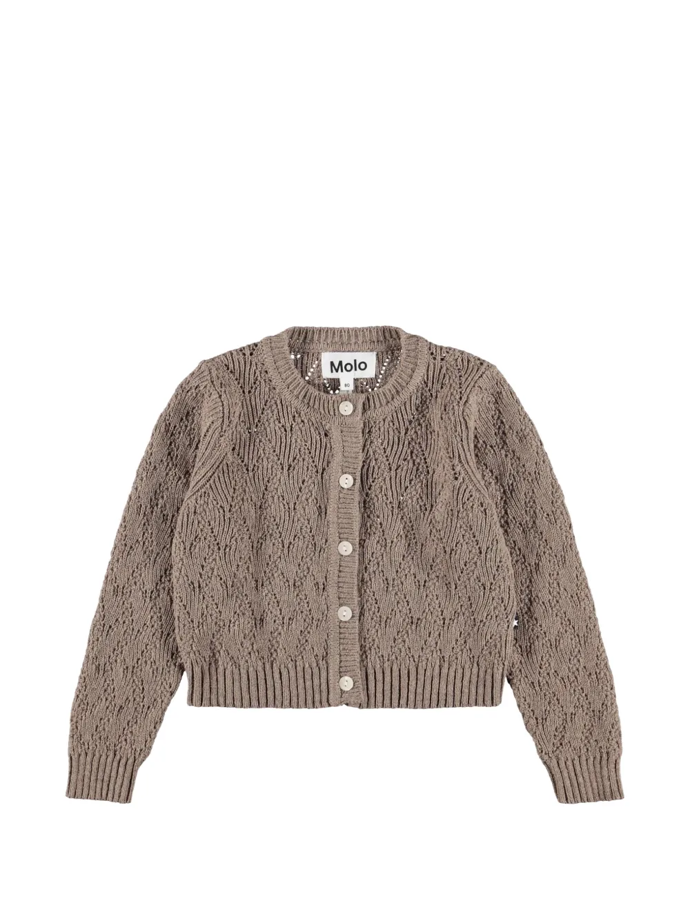 Molo Gilli pointelle-knit cardigan - Marrone