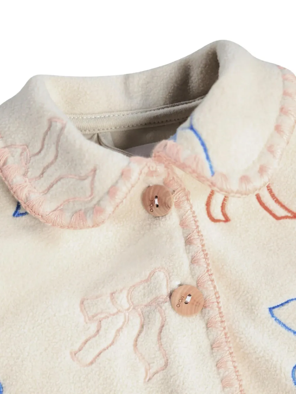 Molo Ursula fleece jack met geborduurde strik Wit