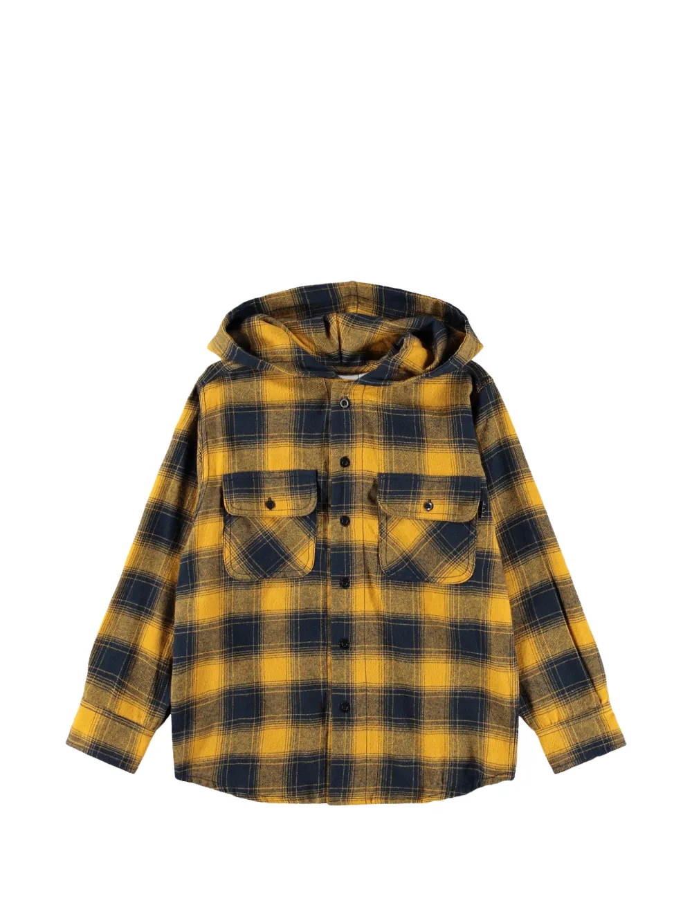 Molo Rizz check-print hooded shirt - Giallo