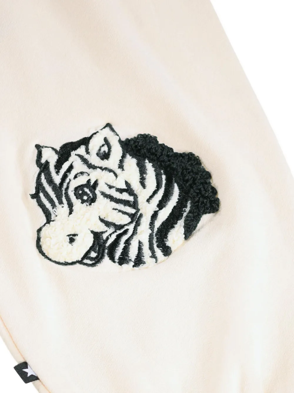 Molo Simon trainingsbroek met chenille-zebra-patches Wit