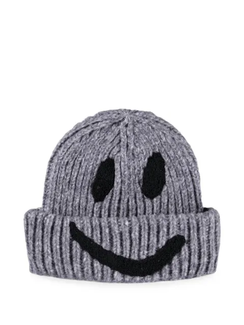 Molo Kim smiley-face chunky-knit beanie hat