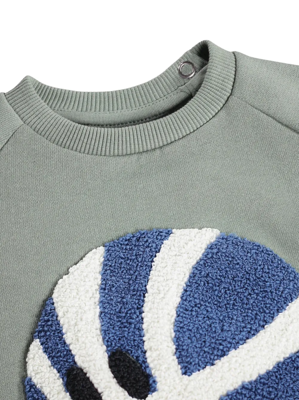 Molo Disc sweater met bouclé-patch en raglanmouwen Grijs