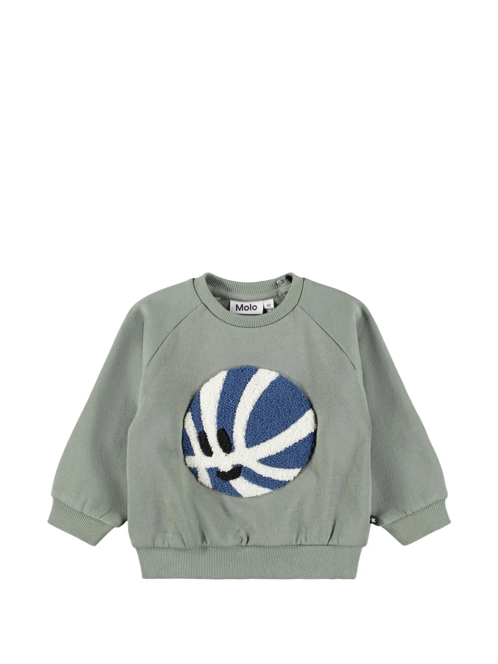 Molo Disc bouclé-patch raglan-sleeve sweatshirt - Grigio