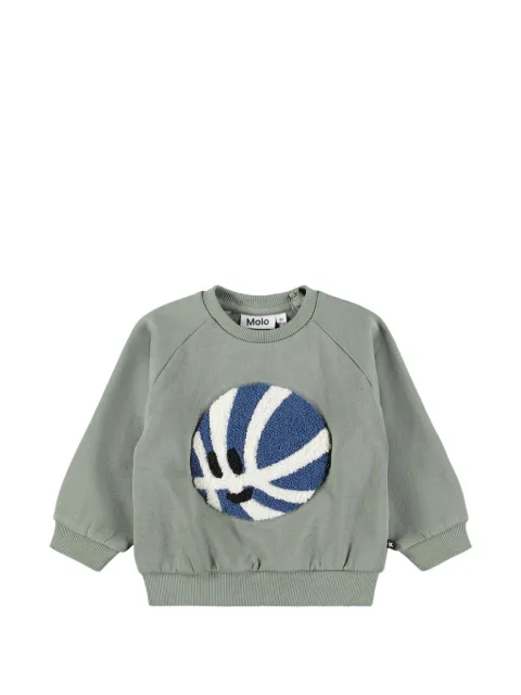 Molo Disc bouclé-patch raglan-sleeve sweatshirt