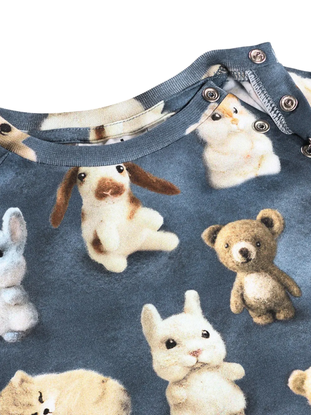 Molo Fairfa romper met dieren-print en lange mouwen Blauw