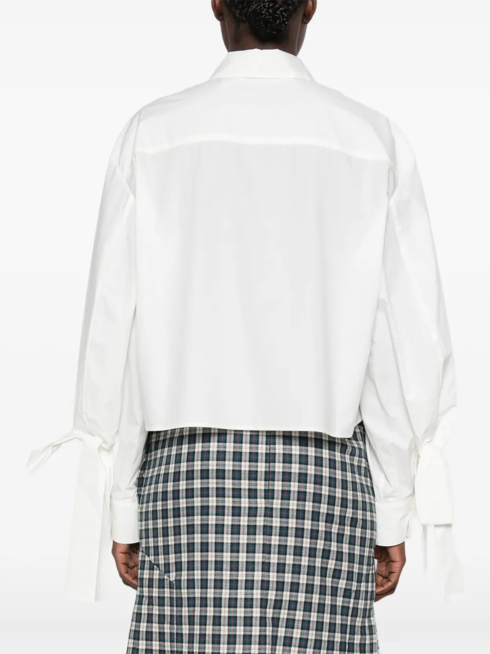 Cecilie Bahnsen Frina bow-detail embroidered shirt Wit