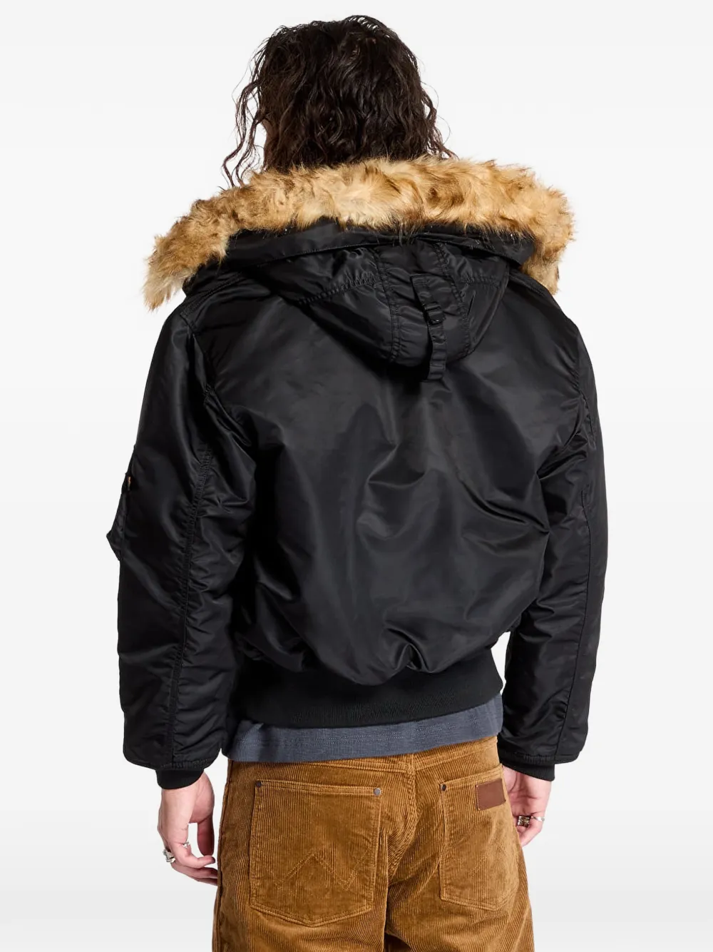 Alpha Industries 45 P bomberjack met capuchon Zwart