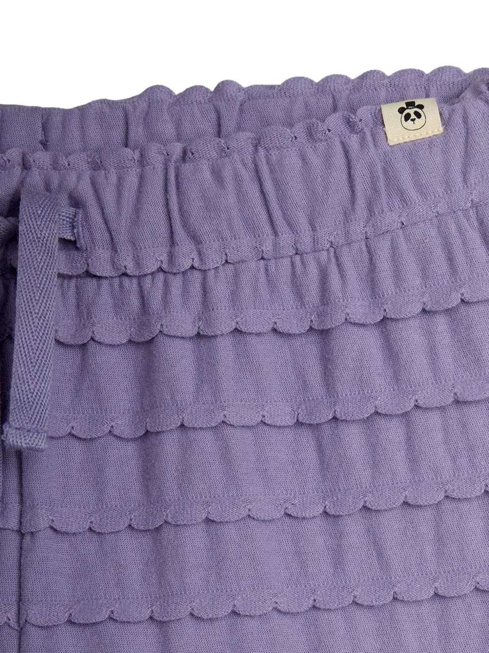 Mini Rodini Broek met gewelfde afwerking en ruches Paars