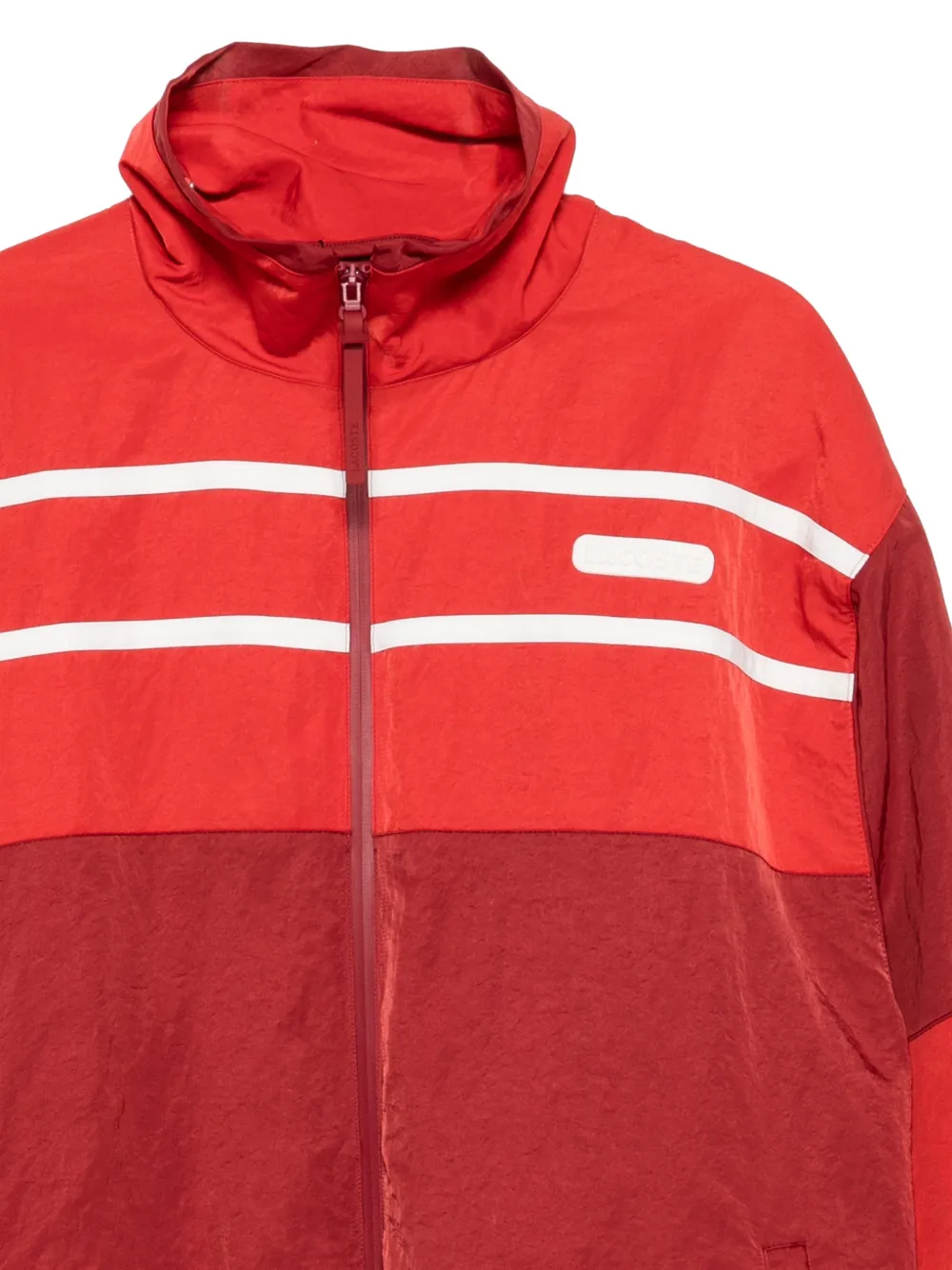 Lacoste Runway jack met colourblocking en streepdetail Rood
