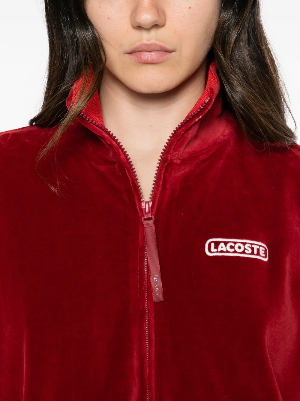 Lacoste Fluwelen mini-jurk met rits Rood