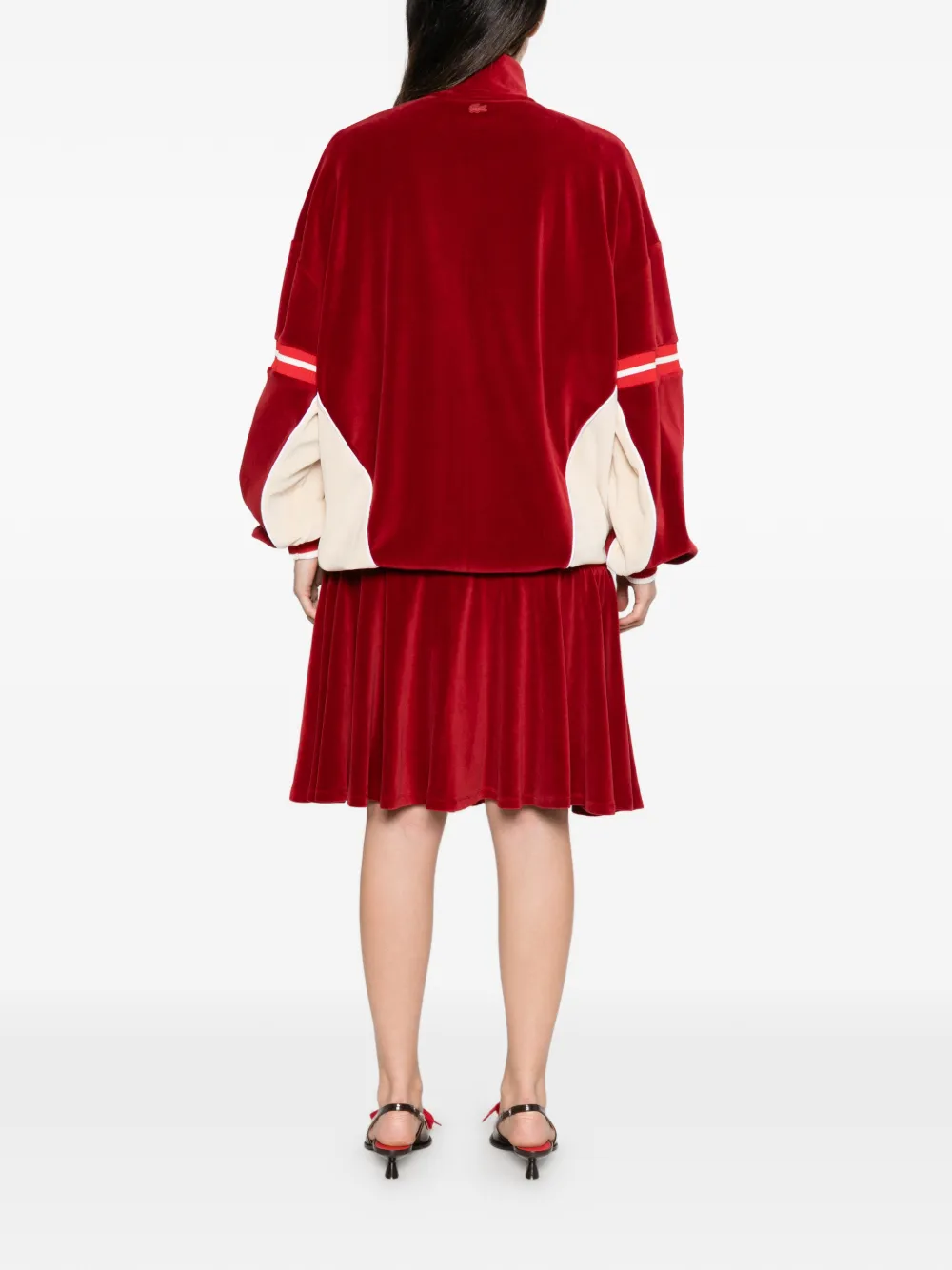 Lacoste Fluwelen mini-jurk met rits Rood