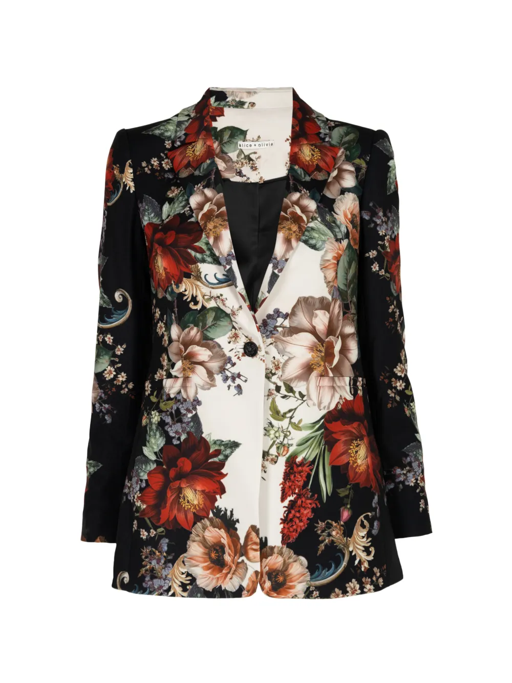 alice + olivia Brenn floral-print blazer - Noir alice + olivia Brenn floral-print blazer - Noir