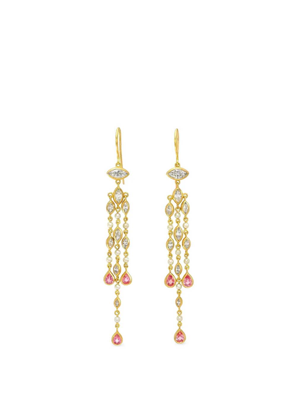 CAMILLE BEINHORN Orecchini pendenti Padparadscha con diamanti - Oro