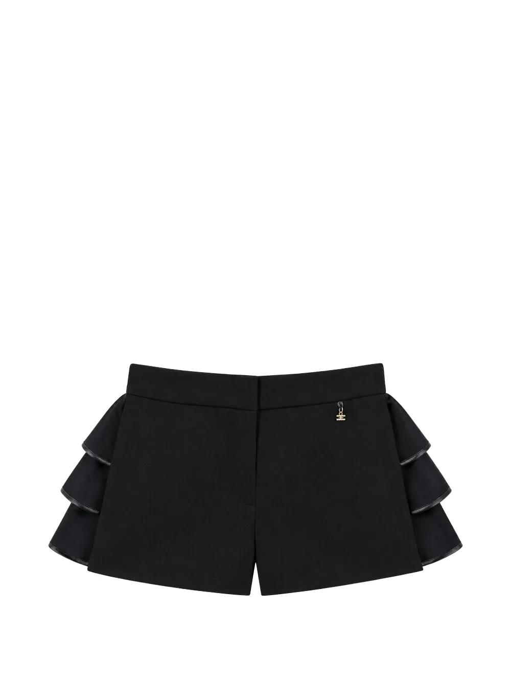 Elisabetta Franchi La Mia Bambina Gelaagde shorts met ruches Zwart