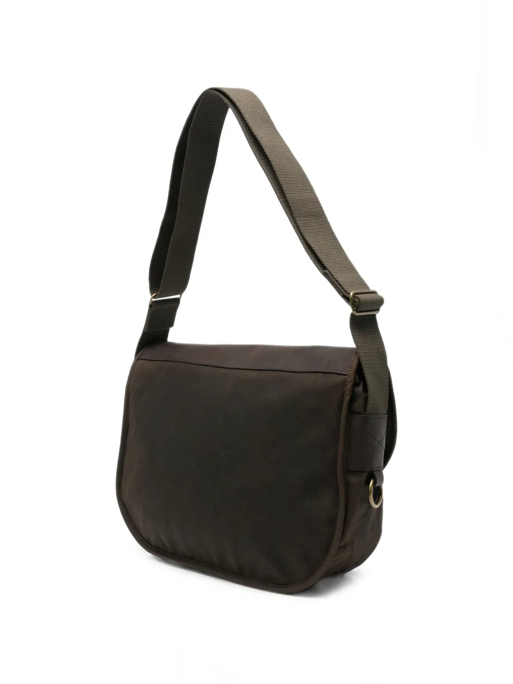 Barbour Leren messengertas met gespsluiting Bruin