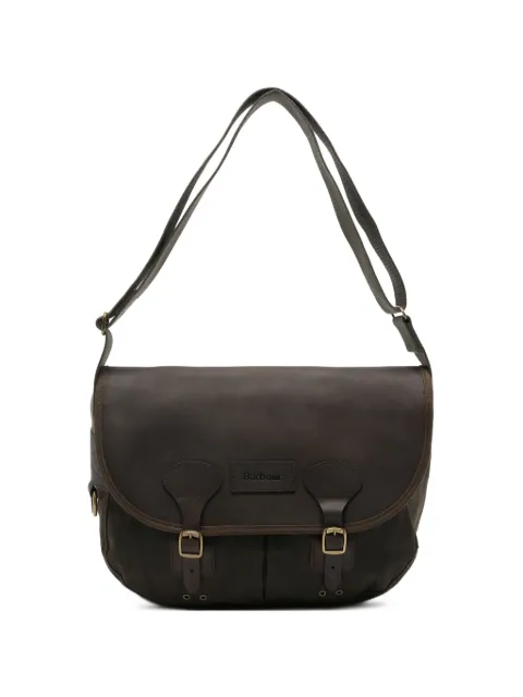 Barbour buckle-fastening leather messenger bag