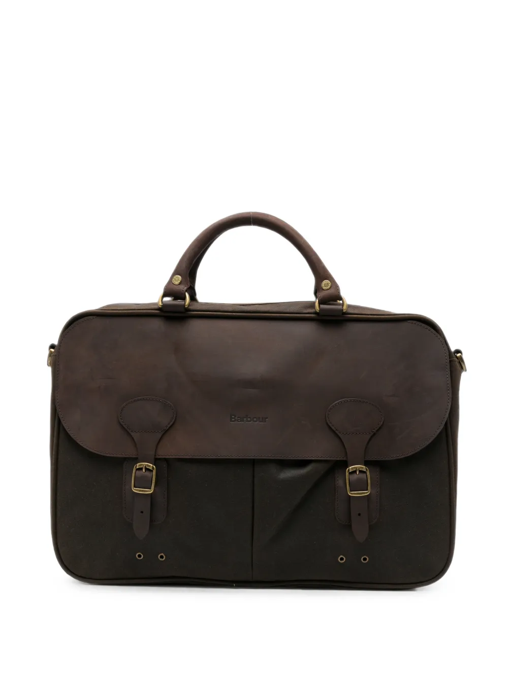 Barbour buckle-fastening briefcase