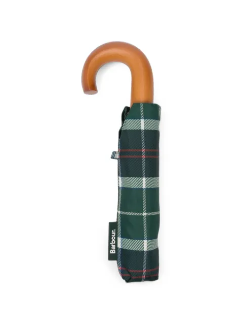 Barbour Tartan-pattern wooden-handle umbrella