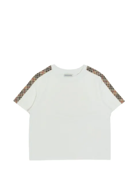 Burberry Kids checked-trim T-shirt