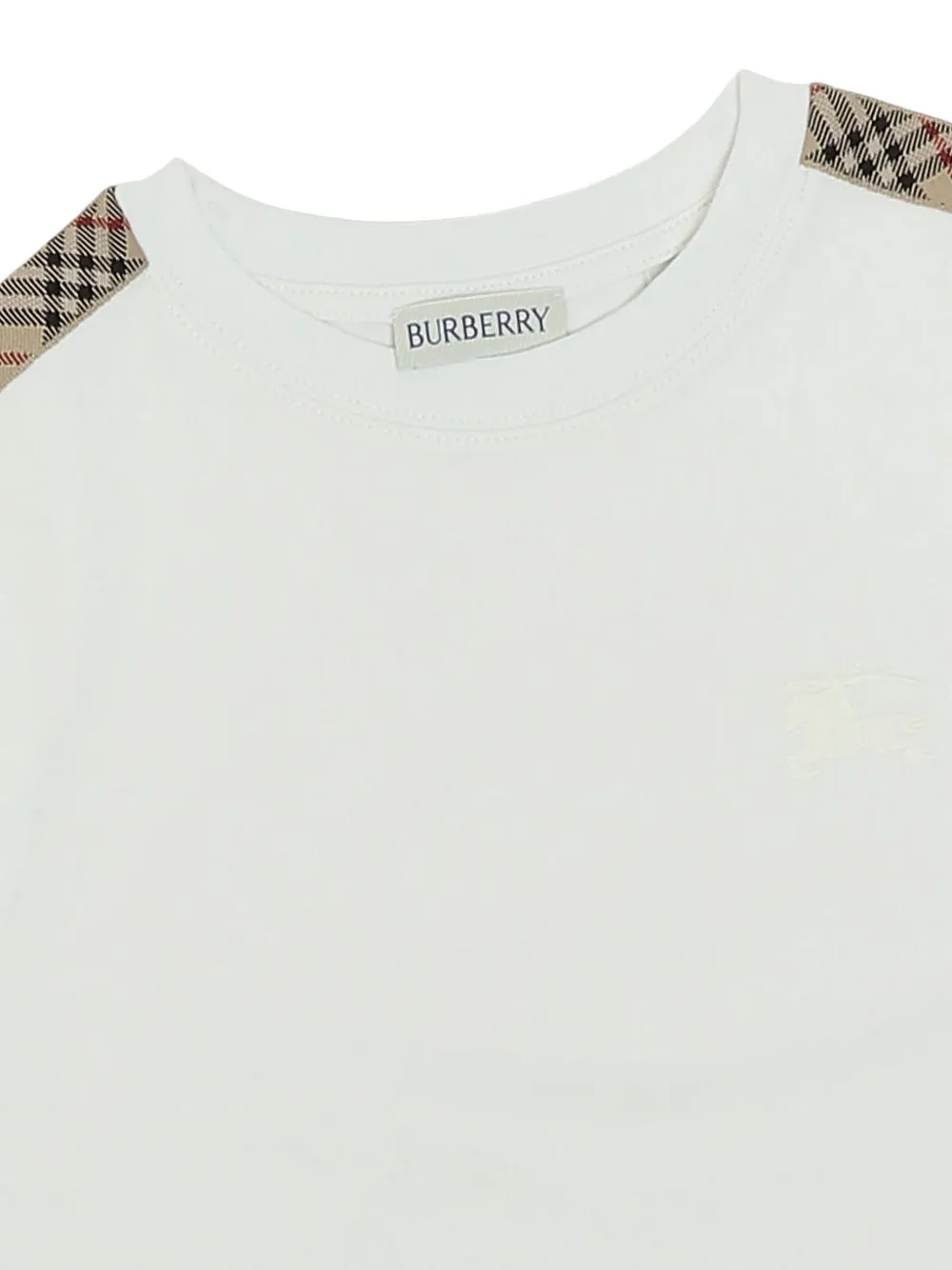Burberry Kids T-shirt met geruite afwerking Wit