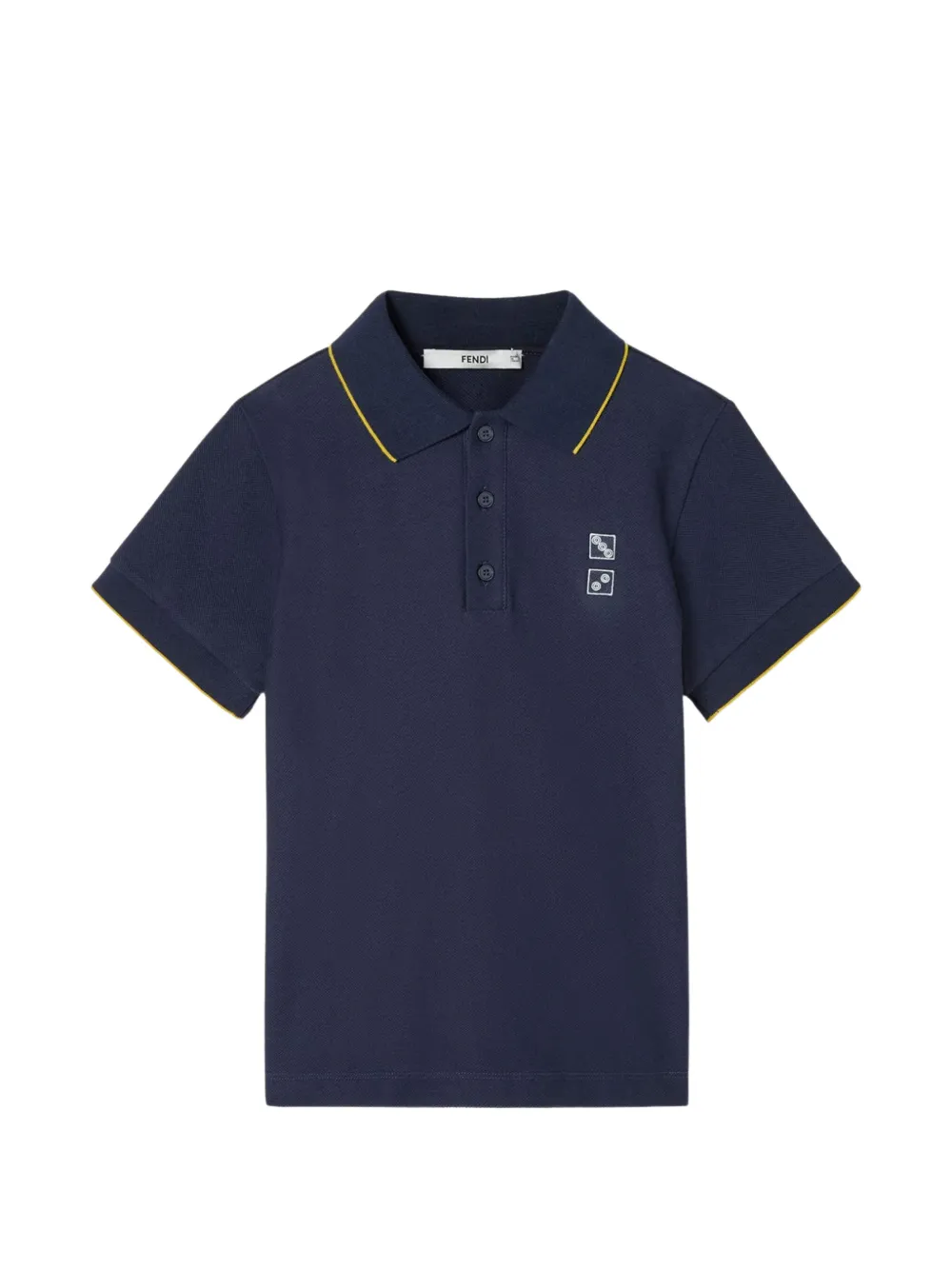 Fendi Kids embroidered-dice polo shirt - Blu